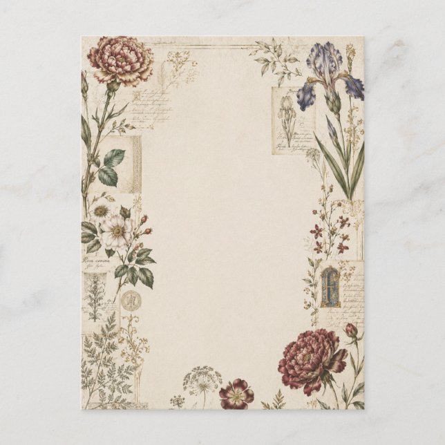 Invitation de mariage botanique Renaissance (Devant)