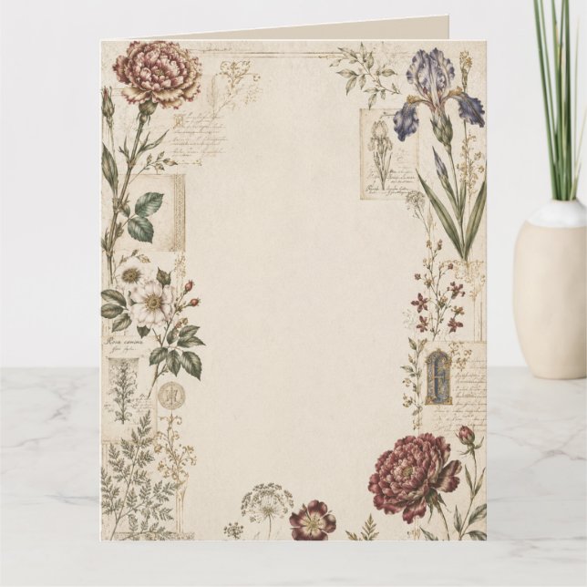 Invitation de mariage botanique Renaissance (Devant)