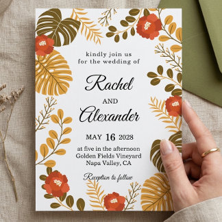 Invitation de mariage botanique tropical
