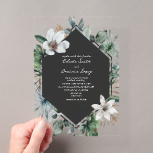 Invitation de mariage botanique tropicale