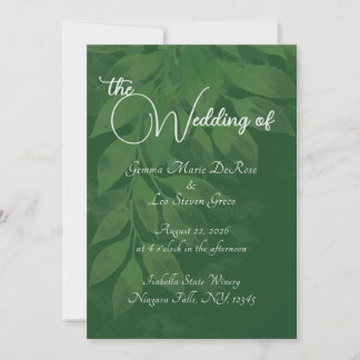 Invitation de mariage botanique verte