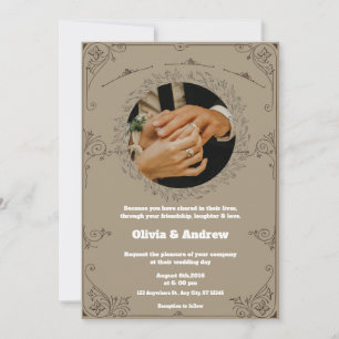 Invitation de mariage Brown et élégante