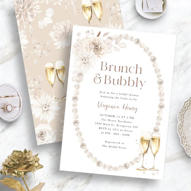 Invitation de mariage Brunch et Bubbly (Brunch and Bubbly Bridal Shower Invitation
)