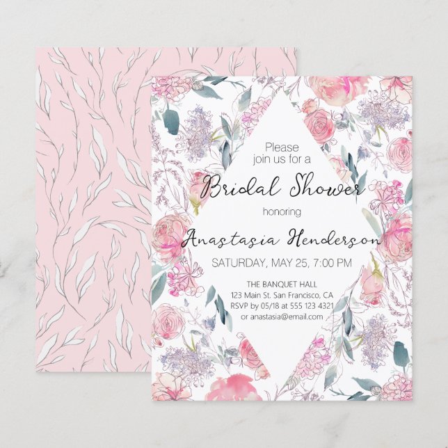 Invitation de mariage BUDGET (Devant / Derrière)