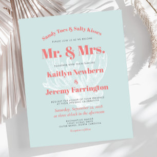 Invitation de mariage Budget Aqua Coral Beach