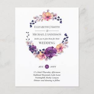Invitation de mariage Budget Gingembre Pourpre Aut