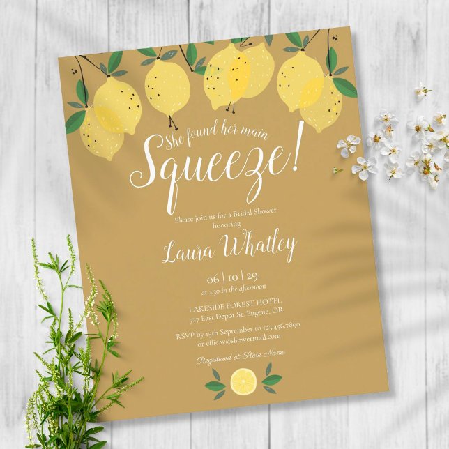 Invitation de mariage Budget Gold Squeeze Lemon (Créateur téléchargé)