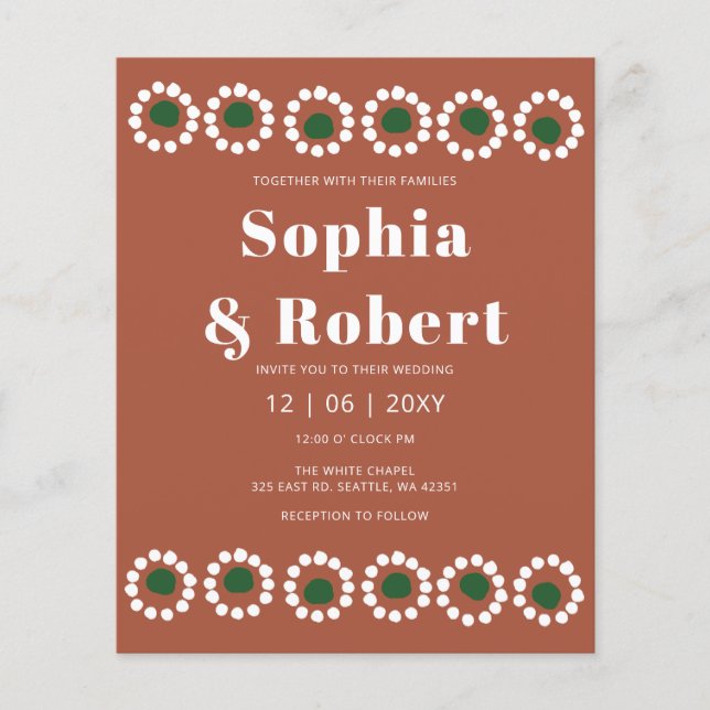Invitation de mariage Budget Mexican Fiesta Boho B (Devant)