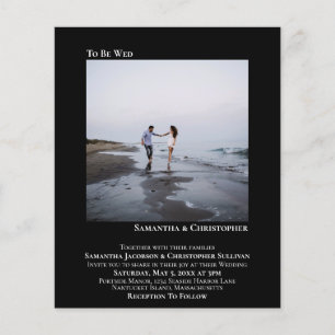 Invitation de mariage BUDGET noir photo minimalist
