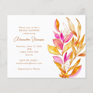Invitation de mariage Budget Rose Jaune Floral