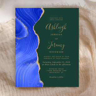 Invitation de mariage Budget Royal Blue Or Agate V