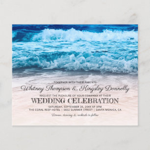Invitation de mariage budget sur le front de mer