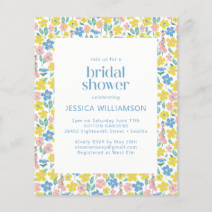 Invitation de mariage Budget Yellow Ditsy Floral à