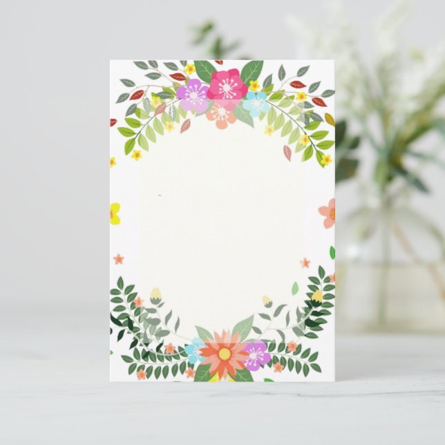 Invitation de mariage cadre floral budget vierge (Debout devant)