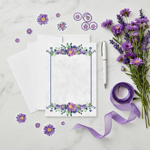 Invitation de mariage cadre floral violet Budget v