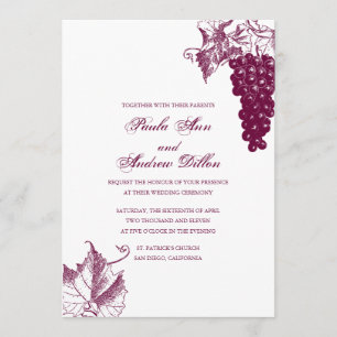 Invitation de mariage campagnard de vin