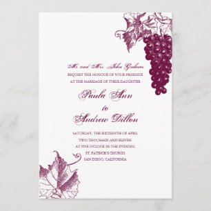 Invitation de mariage campagnard de vin