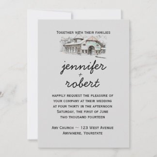 Invitation de Mariage campagnard d'esquisse de l'i