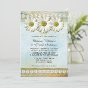 Invitation de Mariage campagnard floral rustique