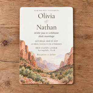 Invitation de mariage Canyon aquarelle Parc nation
