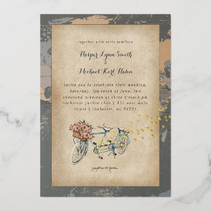 invitation de mariage carte du monde bicyclette ta