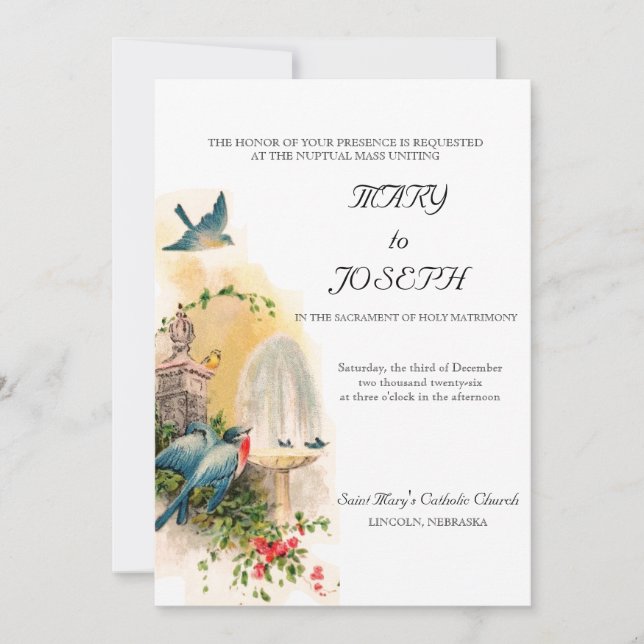 Invitation de mariage catholique (Devant)