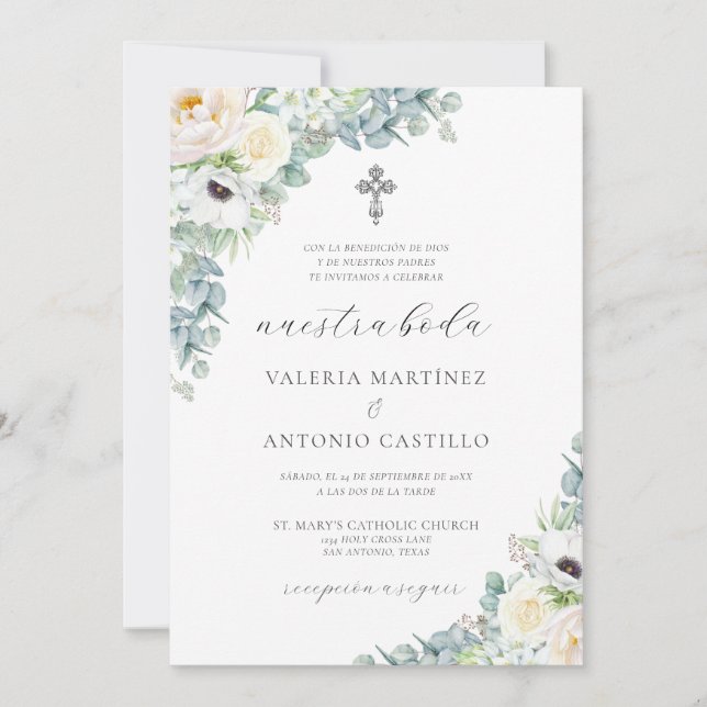 Invitation de mariage catholique Kristen (Devant)