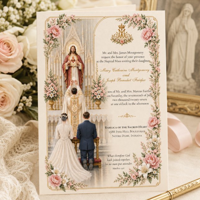 Invitation de mariage catholique traditionnelle (Créateur téléchargé)