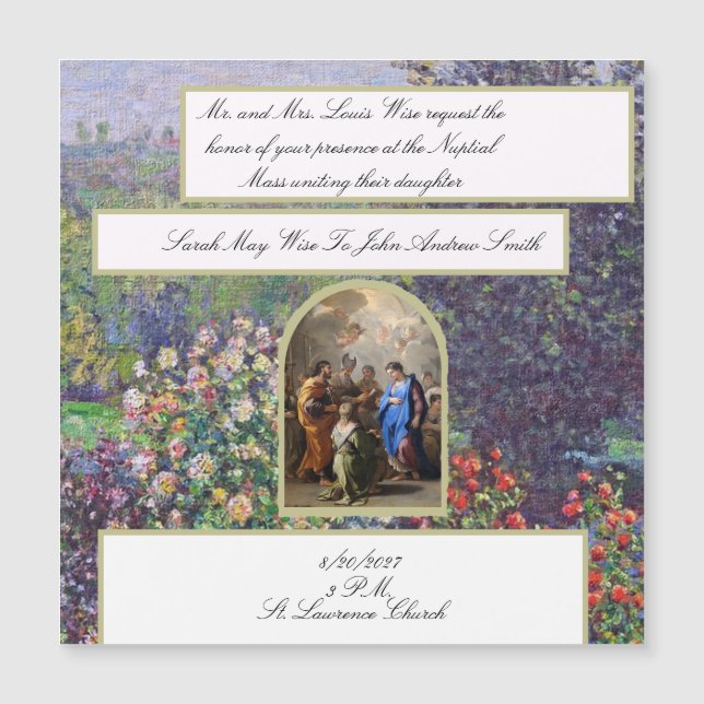 Invitation de mariage catholique traditionnelle Ma (Devant)