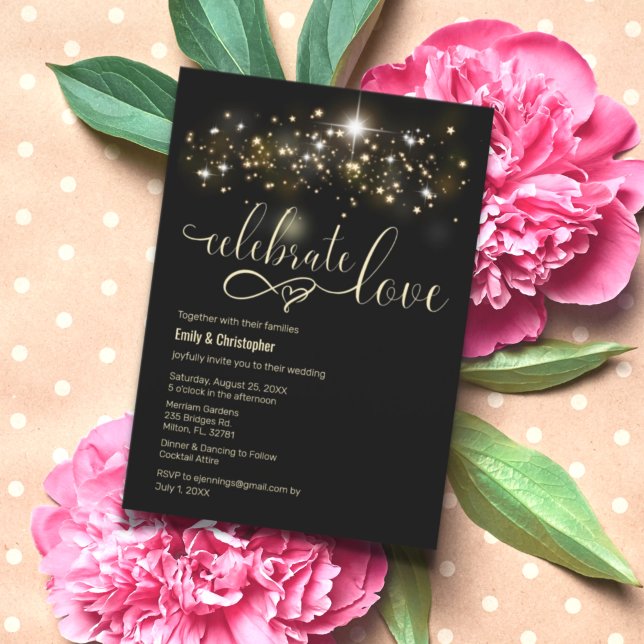 Invitation de mariage Célébrez l'amour / Ciel d'ét (Créateur téléchargé)