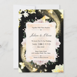 Invitation de mariage céleste Luxe Nuit Étoilée