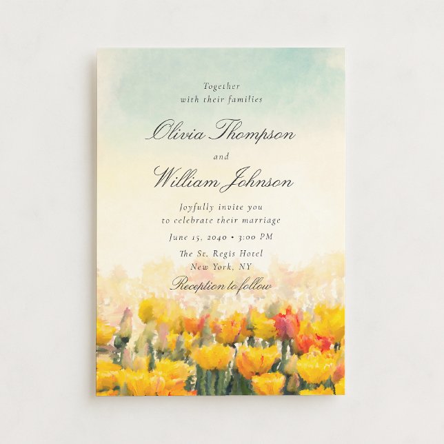 Invitation de mariage champ de fleurs sauvages aqu (Créateur téléchargé)