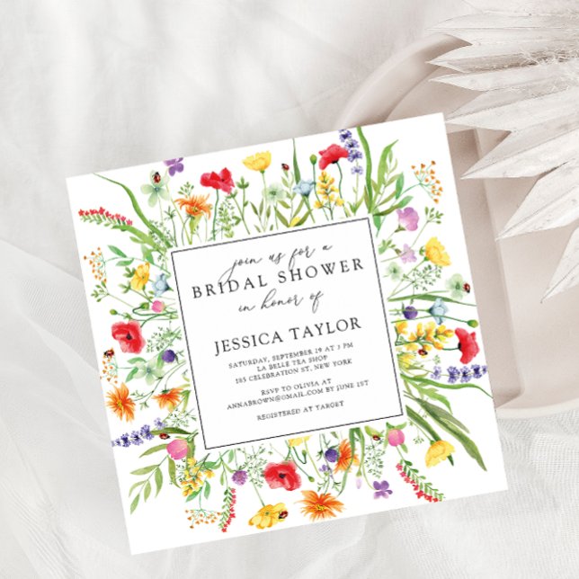 Invitation de mariage champêtre aux fleurs sauvage (Créateur téléchargé)