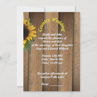 Invitation de mariage champêtre avec illustration