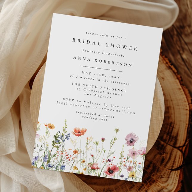Invitation de mariage champêtre avec jardin de fle (Créateur téléchargé)