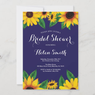 Invitation de mariage champêtre avec tournesols bl