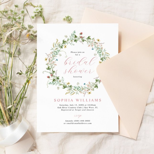 Invitation de mariage champêtre Bohème avec fleurs (Créateur téléchargé)