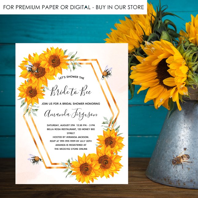 Invitation de mariage champêtre Budget Bee avec to (Créateur téléchargé)