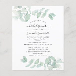 Invitation de mariage champêtre élégant avec eucal