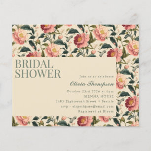 Invitation de mariage champêtre rustique avec fleu