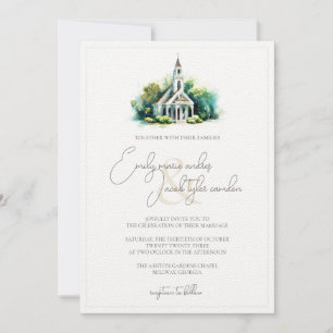 Invitation de mariage - Chapelle en Aquarelle