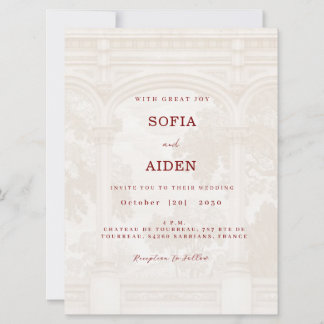 Invitation de mariage charmante, vintage et en for