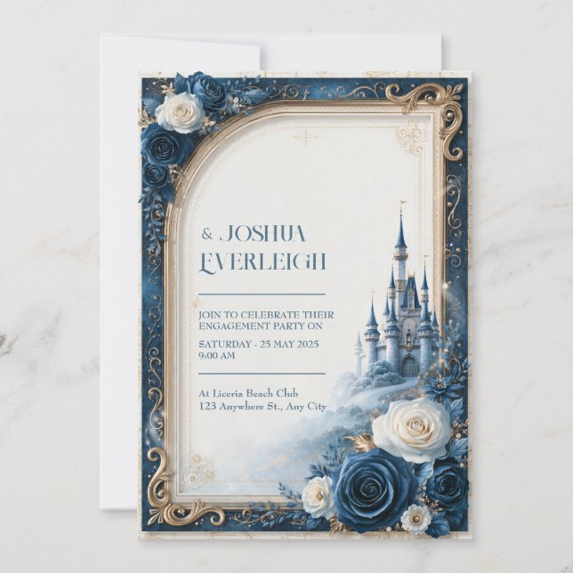 Invitation de mariage Château de conte de fées Ros (Devant)