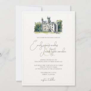 Invitation de mariage - Château historique en aqua
