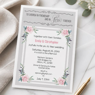 Invitation de mariage Chérir dans l'amitié et l'am