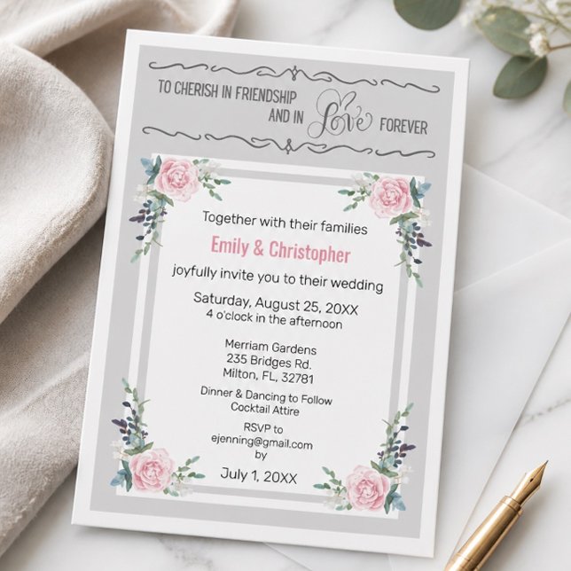 Invitation de mariage Chérir dans l'amitié et l'am (Créateur téléchargé)