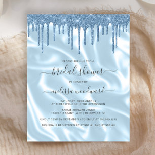 Invitation de mariage chic à paillettes de satin b