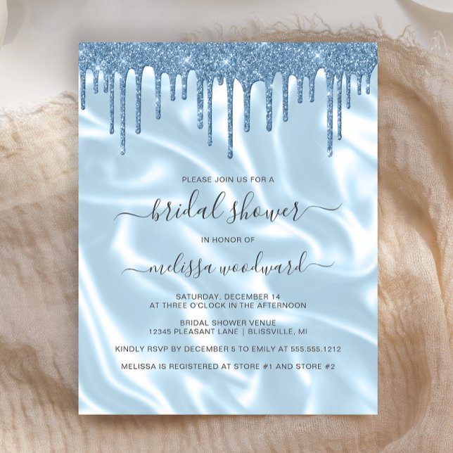 Invitation de mariage chic à paillettes de satin b (Créateur téléchargé)