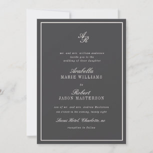 Invitation de mariage chic élégante luxueuse