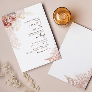 Invitation de mariage chic en terre cuite avec her